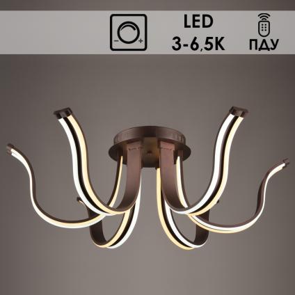 Люстра YT237/6 кофе LED 6x12W 3000K+6x12W 6500K ПДУ диммер d790, QH19